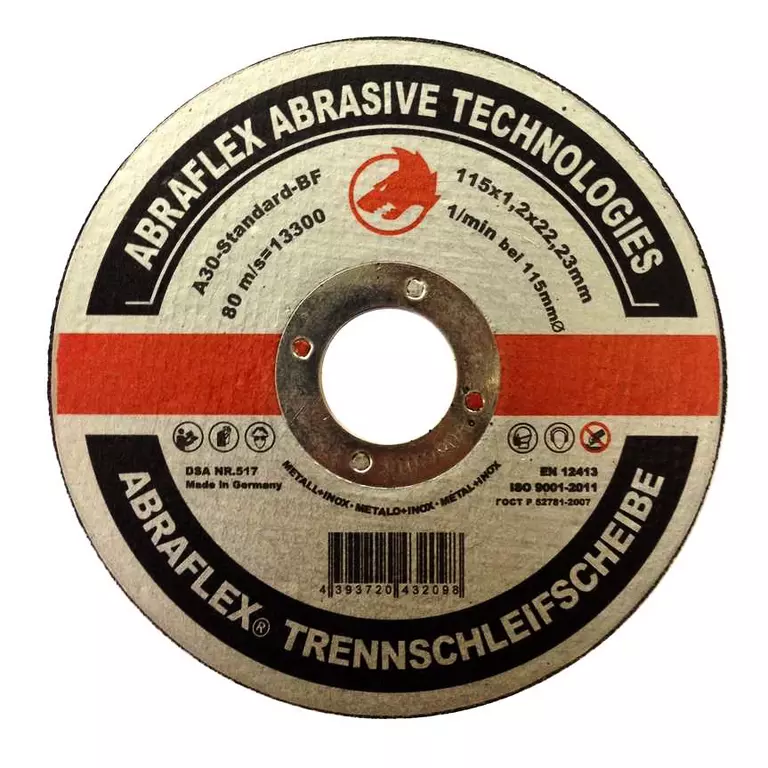 Abraflex УТ0007506 Круг отрезной 115x1,2x22,23 A30 S-BF41 мет/нерж