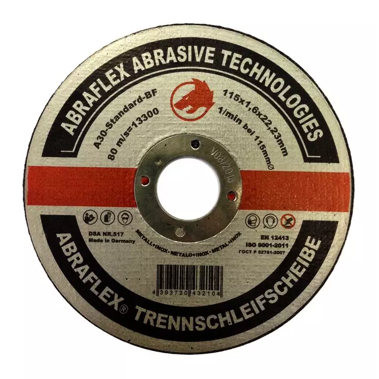 Abraflex УТ0007508 Круг отрезной 115x2,5x22,23 A30 S-BF41 мет/нерж