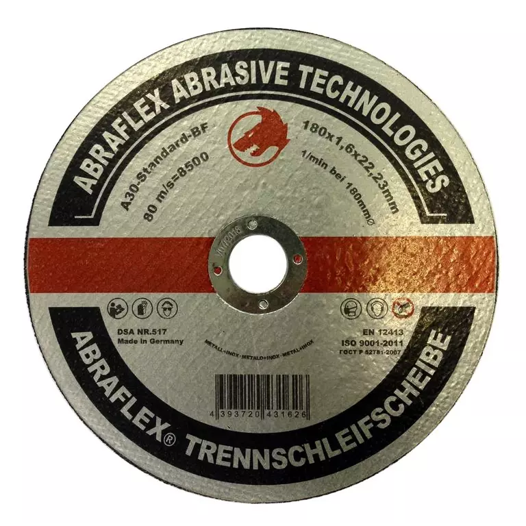 Abraflex УТ0007511 Круг отрезной 180x1,6x22,23 A30 S-BF41 мет/нерж