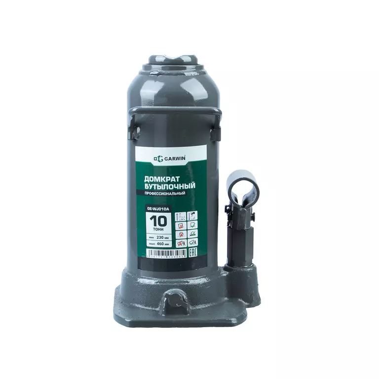 GARWIN GE-WJ010A Домкрат бутылочный профессиональный г/п 10 т, 230-476 мм GARWIN GE-WJ010A Домкрат бутылочный профессиональный г/п 10 т, 230-476 мм