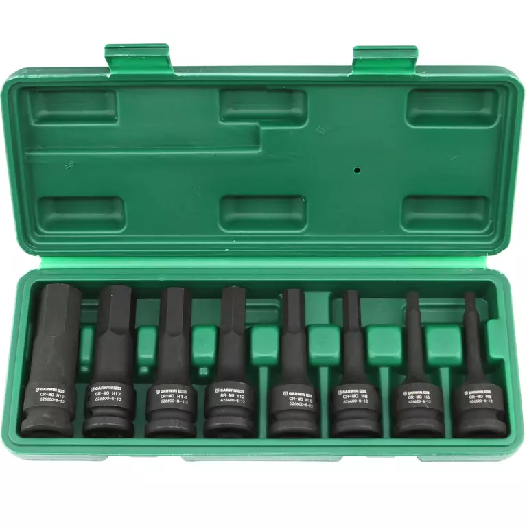 Набор ударных шестигранников 1/2" HEX 8 пр. 5-19 мм, 78 мм