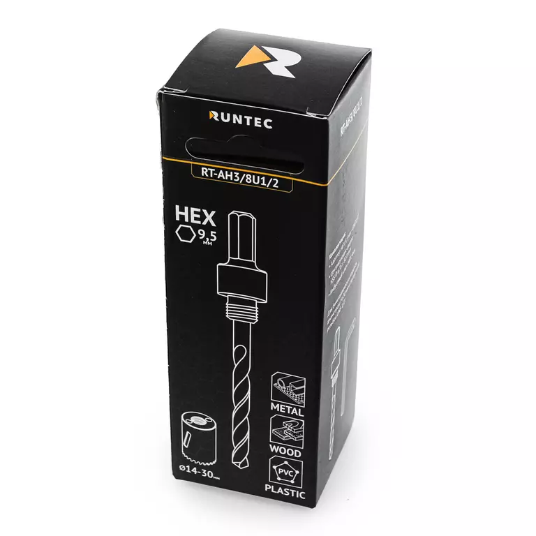 Адаптер для биметаллических коронок RUNTEC 14-30 мм, HEX 9,5 мм - UNF 1/2"
