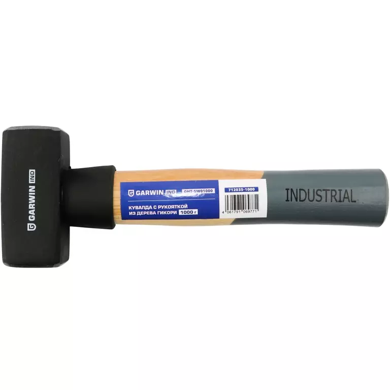GARWIN GHT-SW01000 Кувалда Garwin INDUSTRIAL с рукояткой из дерева гикори, 1000 г