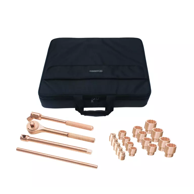 GARWIN GSK-2321 Набор головок искробезопасных c аксессуарами 1/2”, 5/16" - 1"-1/4",  21пр., в сумке
