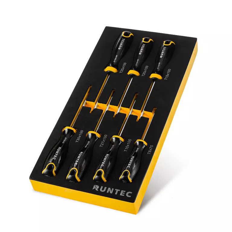 Набор отверток RUNTEC S2 TORX в ложементе EVA, 7 предметов Набор отверток RUNTEC S2 TORX в ложементе EVA, 7 предметов