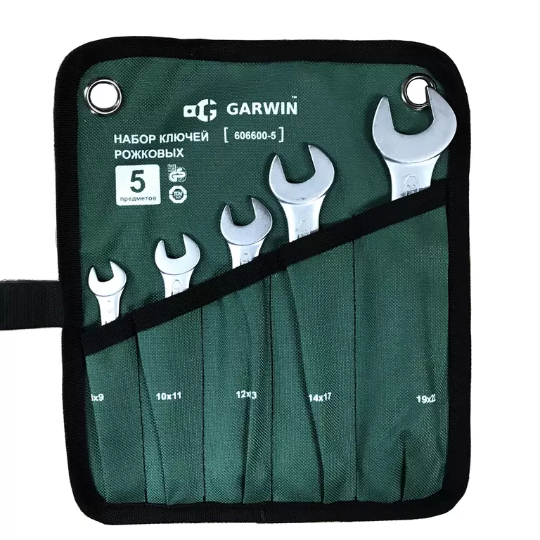 GARWIN PRO 606600-5 Набор ключей рожковых 5 предметов 8х9-19х22 мм