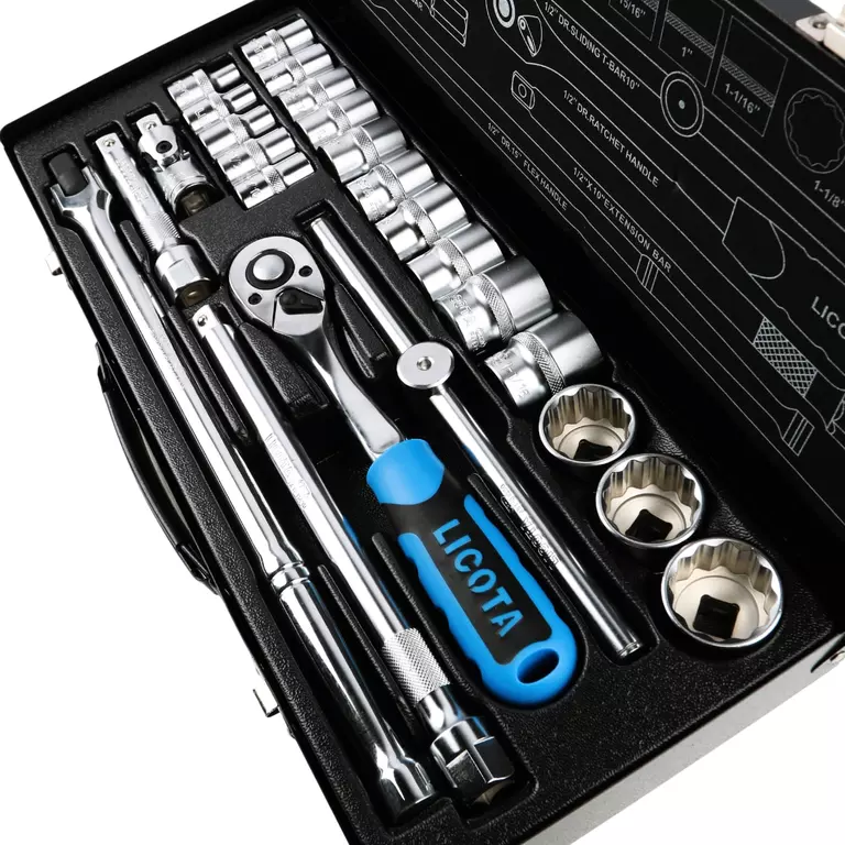 Licota ALT-5002WS Набор торцевых головок 1/2", 12гр., 5/16 - 1-1/4", 24пр.