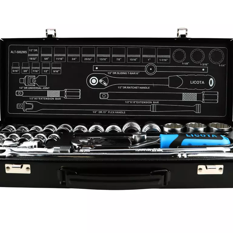 Licota ALT-5002WS Набор торцевых головок 1/2", 12гр., 5/16 - 1-1/4", 24пр.