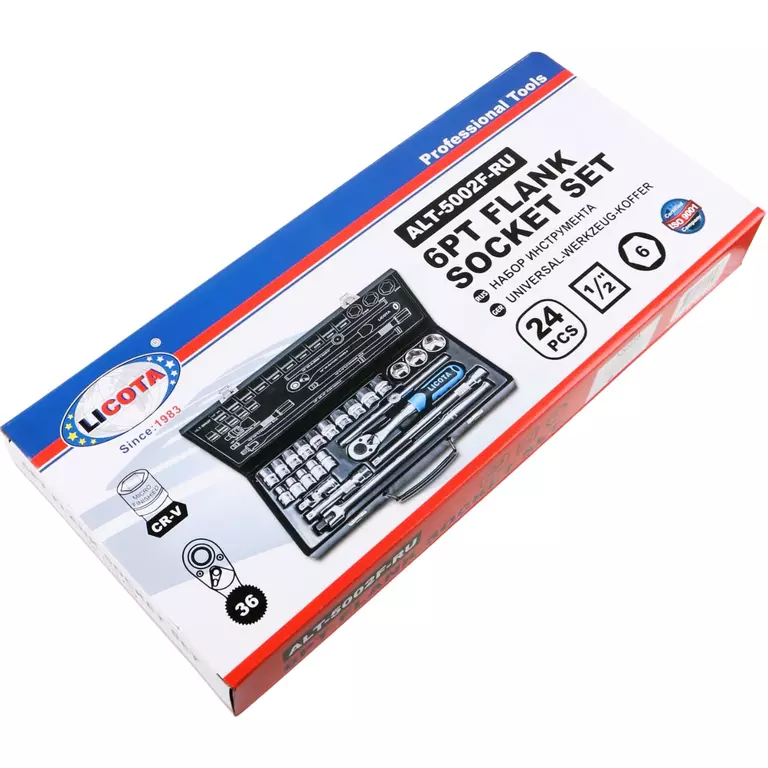 Licota ALT-5002F-RU Набор торцевых головок 1/2" 24пр. 10 - 32 мм