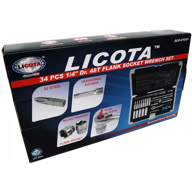 Licota ALK-0101F Набор торцевых головок 1/4" 34пр. 4-14 мм