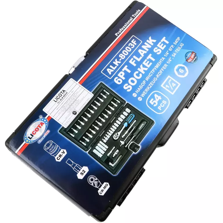 Licota ALK-8003F Набор торцевых головок 1/4" 6гр. 54пр.