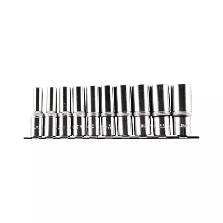 Licota TBS-23006 Набор глубоких торцевых головок 1/2" 12 гр. 3/8"-15/16" 10пр. на линейке