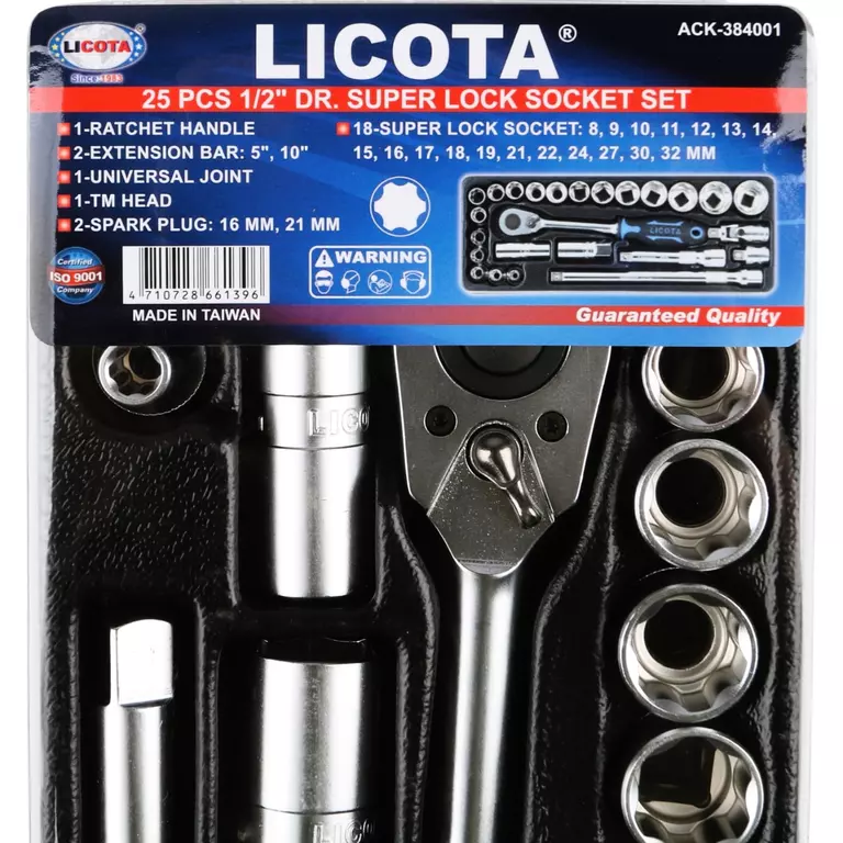 Licota ACK-384001 Набор торцевых головок 1/2" в ложементе 8 - 32 мм, 25 пр.