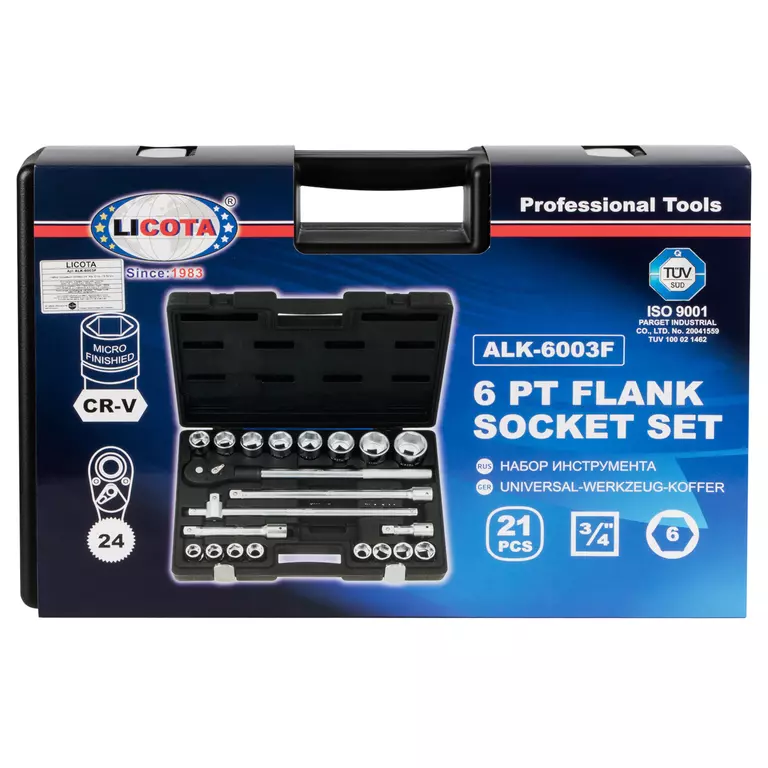 Licota ALK-6003F (ASK-10060) Набор торцевых головок 3/4" 6гр. 21пр., 19-50 мм