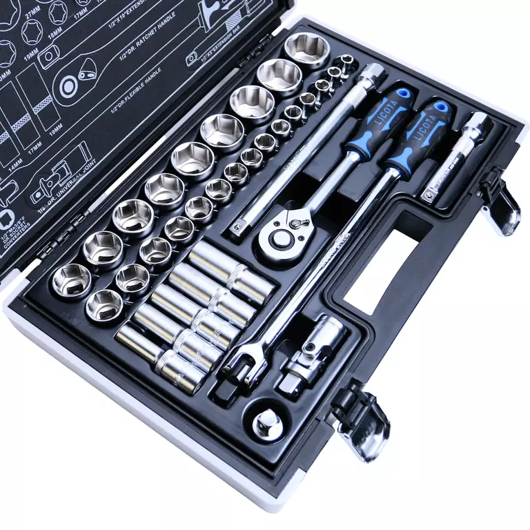 Licota ALK-0008F Набор торцевых головок 1/2" 6 гр. 35 пр. 8-36 мм