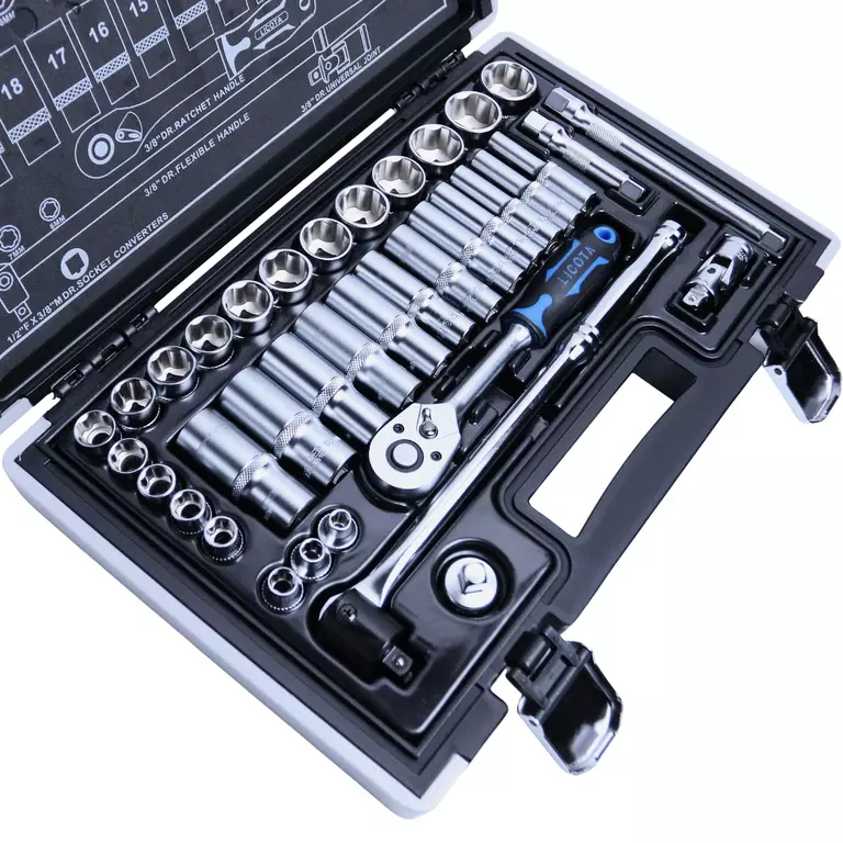 Licota ALK-0007 Набор торцевых головок 3/8" 6гр. 37пр. 6-24 мм super lock