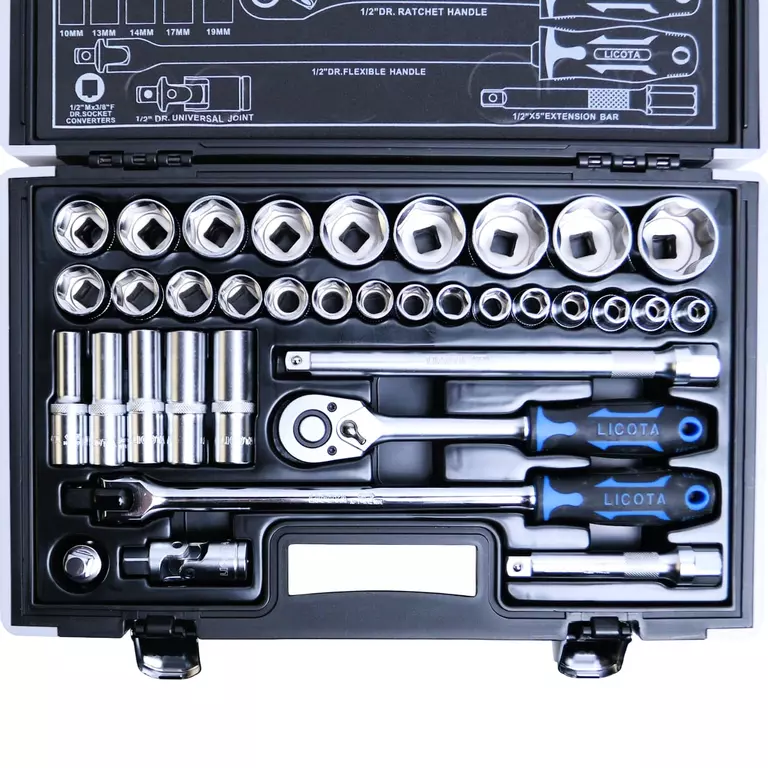 Licota ALK-0008F Набор торцевых головок 1/2" 6 гр. 35 пр. 8-36 мм