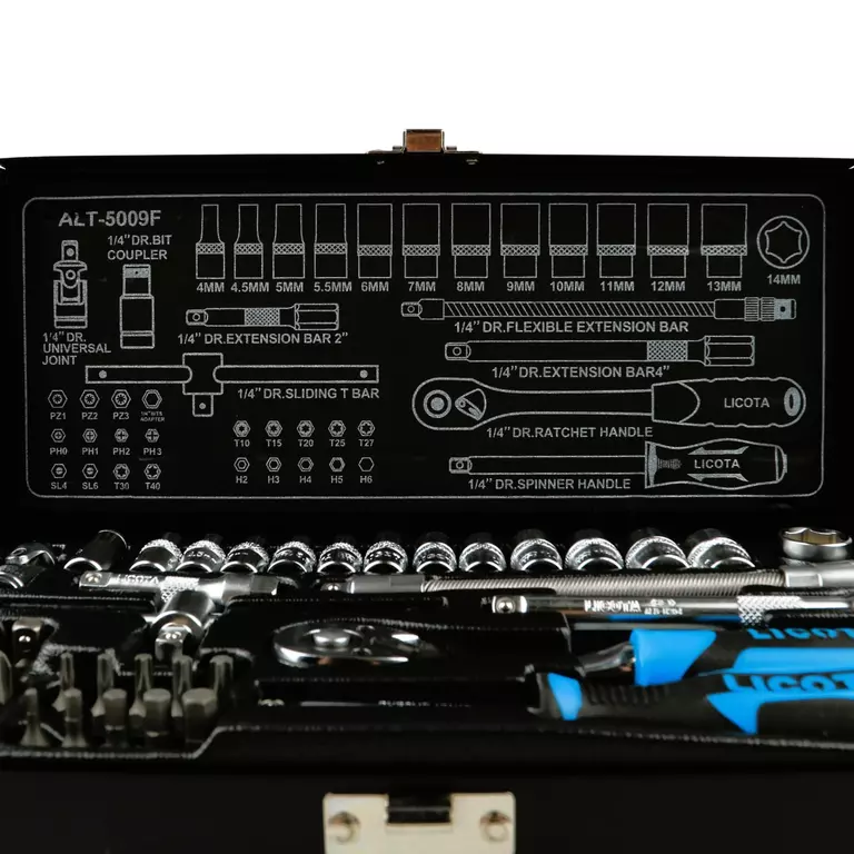 Licota ALT-5009F Набор торцевых головок 1/4" 43пр.
