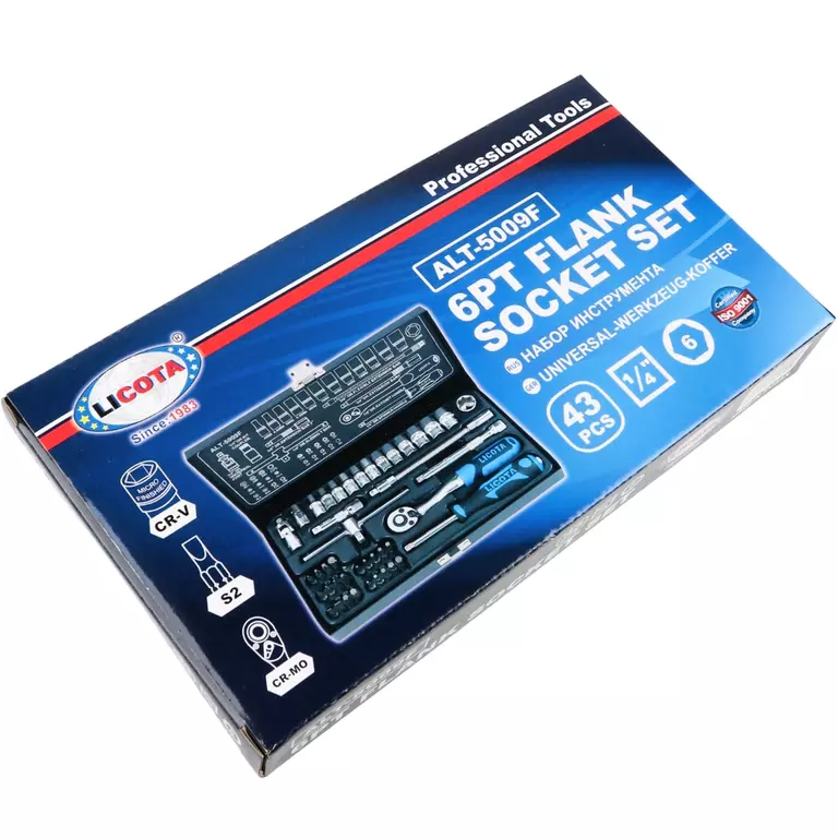 Licota ALT-5009F Набор торцевых головок 1/4" 43пр.