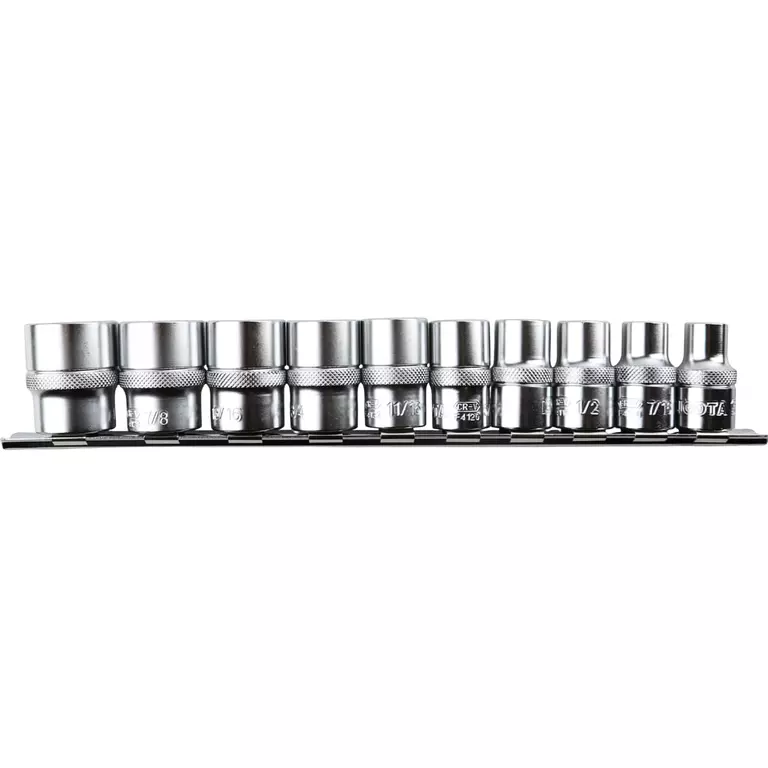 Licota TBS-22006 Набор торцевых головок 1/2" 12 гр. 3/8"-15/16" 10пр. на линейке