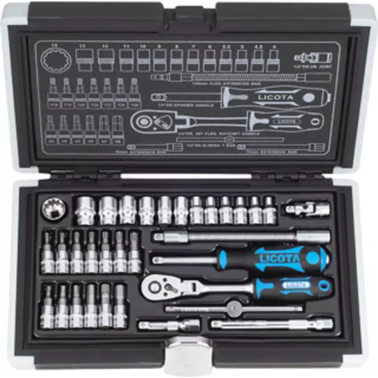 Licota ALK-0003P Набор торцевых головок 1/4" 33пр spline