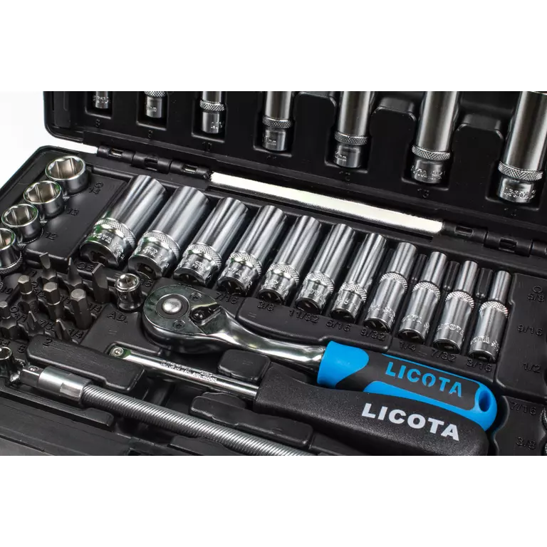 Licota ALK-8021FW Набор торцевых головок 1/4" 62 пр., дюйм и метрика