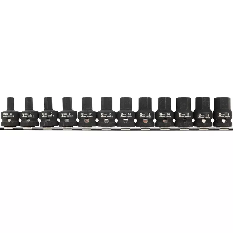 Набор ударных головок 1/2" 12 пр. HEX 8-19 мм, L= 38.1 mm