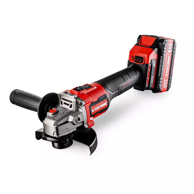 Шлифмашина угловая аккумуляторная TECHNIC 125 мм, 20В, 2*4Ач, 1100Вт Шлифмашина угловая аккумуляторная TECHNIC 125 мм, 20В, 2*4Ач, 1100Вт