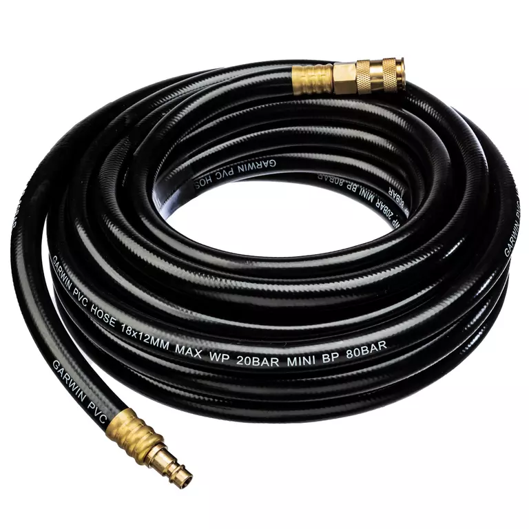 Шланг ПВХ (PVC) 12*18, 10 м, черный, БРС в комплекте