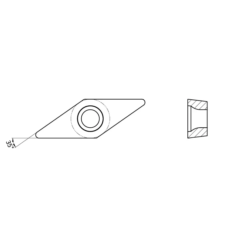 Пластина токарная для получист./получерн. обработки нержавеющих сталей и жаропрочных сплавов