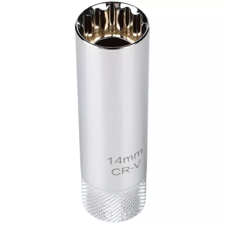 Головка, 3/8", 14 мм, торцевая, 12-гранная, глубокая, тонкостенная, свечная