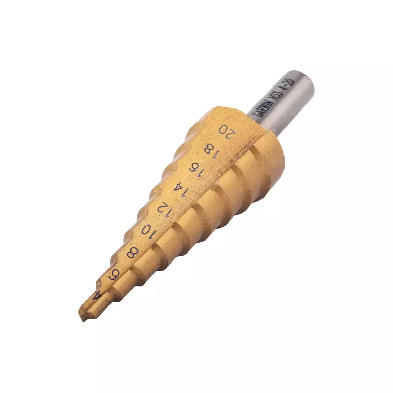 GARWIN 102550-4-20-9 Сверло ступенчатое 4,0-20,0 мм, 9 ступеней, HSS, TiN