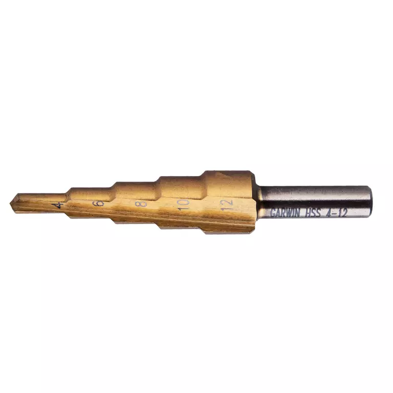 GARWIN 102550-4-12-5 Сверло ступенчатое 4,0-12,0 мм, 5 ступеней, HSS, TiN GARWIN 102550-4-12-5 Сверло ступенчатое 4,0-12,0 мм, 5 ступеней, HSS, TiN