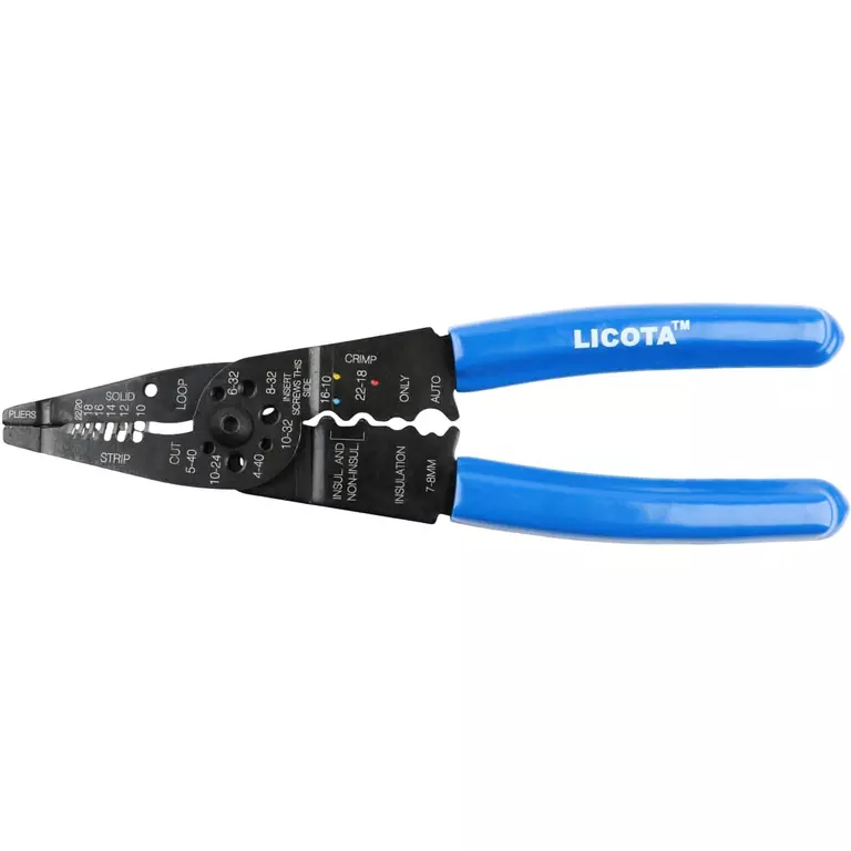 Клещи для зачистки проводов и обжима клемм 7 функц. 200 мм Licota TCP-10351