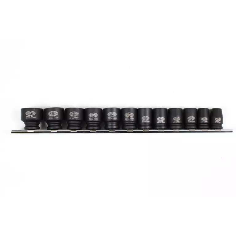 Licota ASA-31001 Набор ударных головок 3/8" 12 пр., 8-22 мм, на линейке