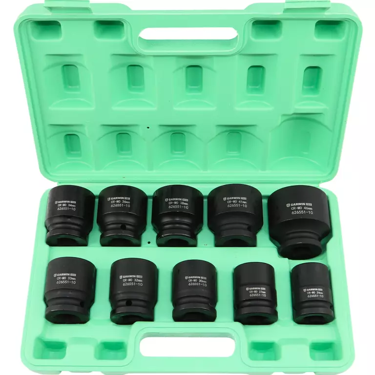 GARWIN PRO 626551-10 Набор ударных головок 3/4", 56 мм, 10 пр., 24-46 мм