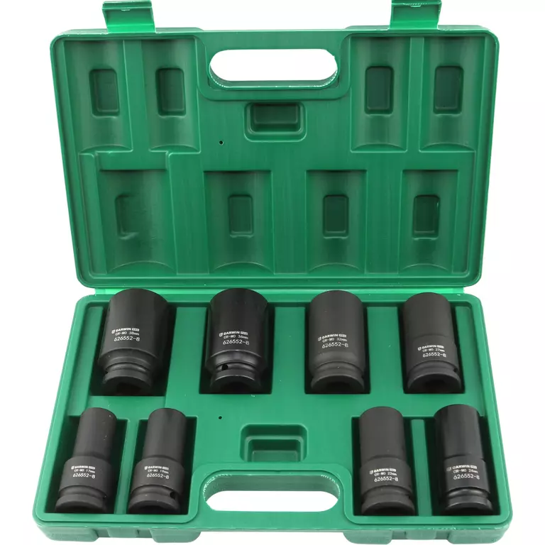 GARWIN PRO 626552-8 Набор ударных головок глубоких 3/4", 90 мм, 8 пр., 17-38 мм
